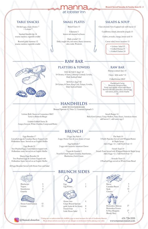 Menus - Manna Restaurant