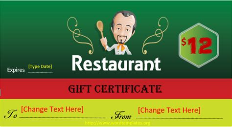 Restaurant Gift Certificate Template 2018 – 14 – Microsoft Word Templates