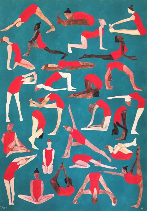 Hattie Buckwell Yoga Poses A3 Kunstdruck - Trouva | Yoga drawing, Yoga ...