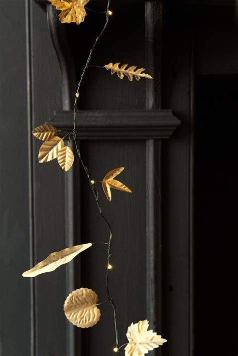 Gold Metal Leaf Garland Light Chain from Rockett St George Rockett St George | Light garland ...