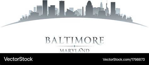 Baltimore maryland city skyline silhouette Vector Image