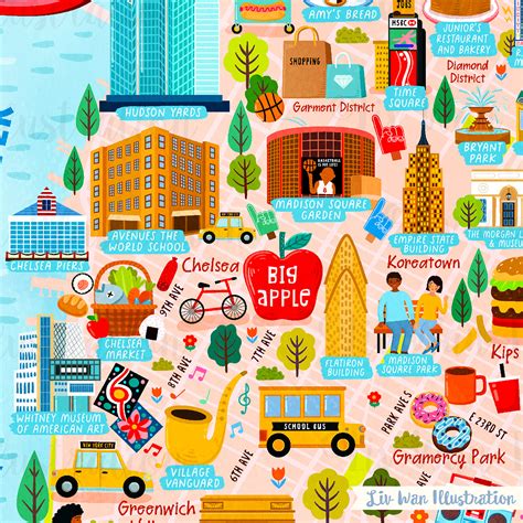 New York City Map Illustration and Design on Behance