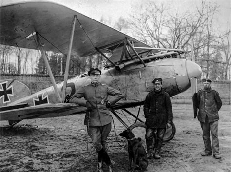 WWI German air ace Heinrich Gontermann with Albatros-Flugzeugwerke D ...