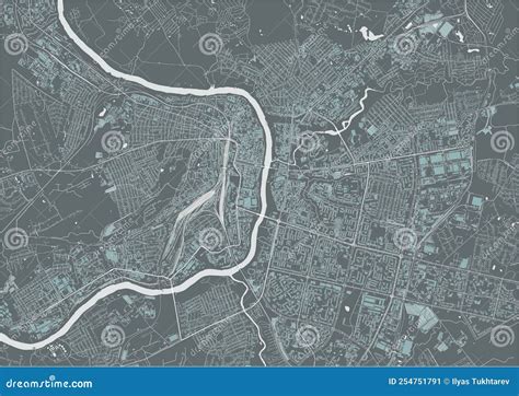 Map of the City of Vitebsk, Belarus Stock Vector - Illustration of ...