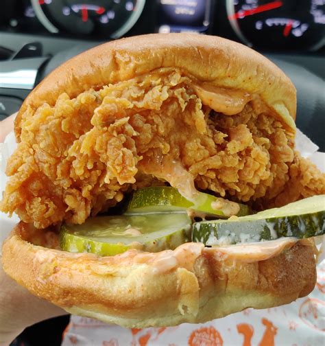 Popeye's Spicy Chicken Sandwich w/ extra cajun mayo & pickles | Scrolller