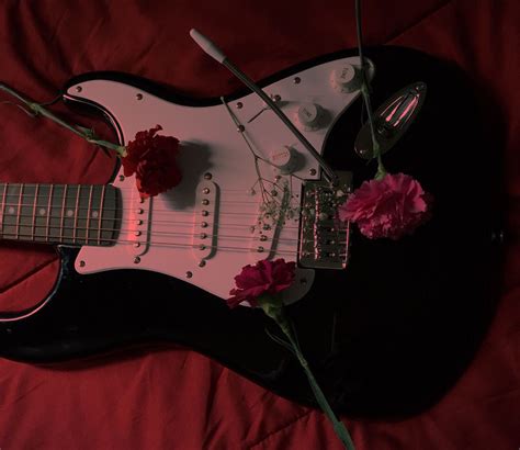 guitar, roses, and tumblr image Music Aesthetic, Aesthetic Colors ...