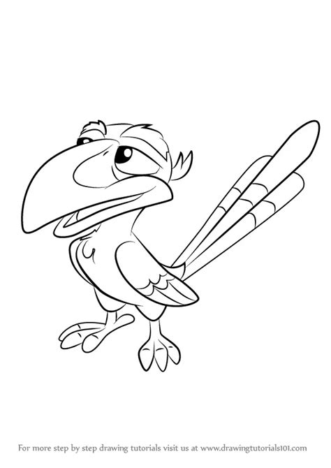 Learn How to Draw Zazu from The Lion Guard (The Lion Guard) Step by Step : Drawing Tutorials