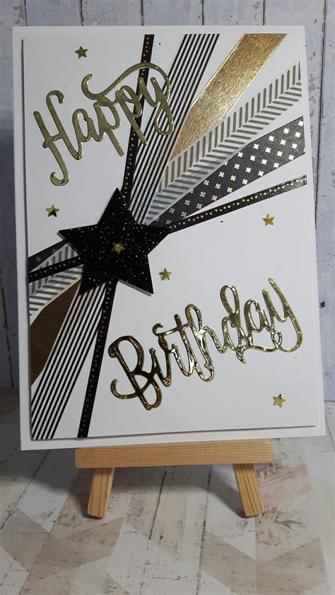 Washi tape card using stampin up happy birthday die. | Birthday cards ...