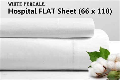 White Percale Flat Hospital Sheet, 66 x 110