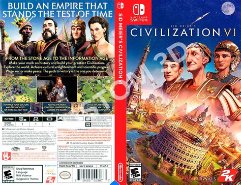 Custom Nintendo Switch Art Cover CIVILIZATION VI Game Case Spielehülle Nintendo Switch ...