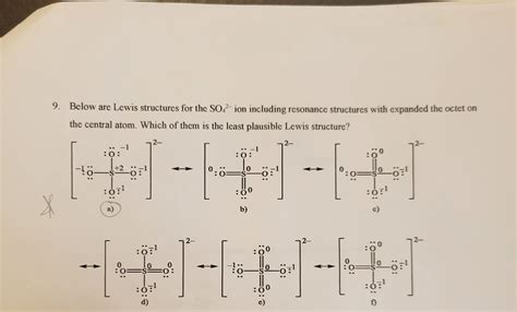 Below are Lewis structures for the SO42− ion | Chegg.com