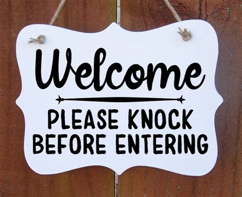 Welcome Sign Please Knock Before Entering Office Sign Front | Etsy