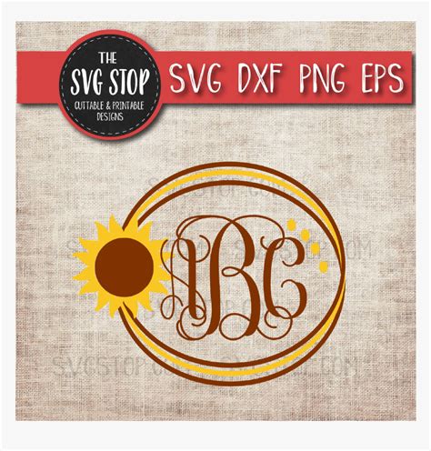 Sunflower Monogram Frame Example Image - Clip Art, HD Png Download - kindpng