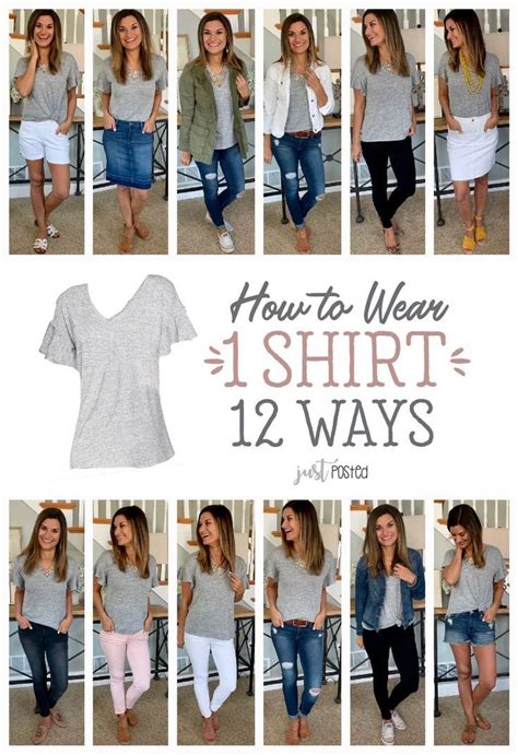 How to wear and style 1 gray shirt 12 different ways! Cute Target Tee! | Tshirt outfits, Cute ...