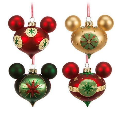 Mickey Mouse Icon Retro Ornaments Set of 4 Christmas Holidays Disney Parks NEW in Home & Gard ...