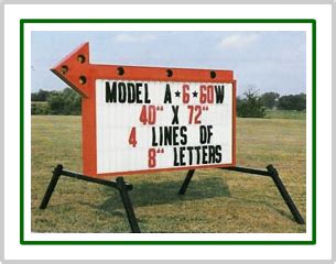 Portable Roadside Sign with Arrow (40 inch x 72 inch Sign Face, A-6)