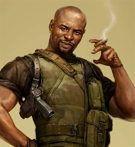 shadowrun; male; human; cop or soldier; bald; black-skinned More ...