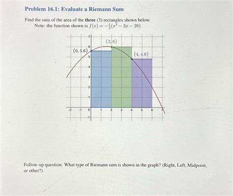 Solved Problem 16.1: Evaluate a Riemann Sum Find the sum of | Chegg.com