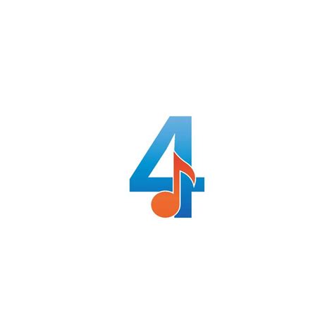 Number 4 logo icon combined with note musical design 7053825 Vector Art ...