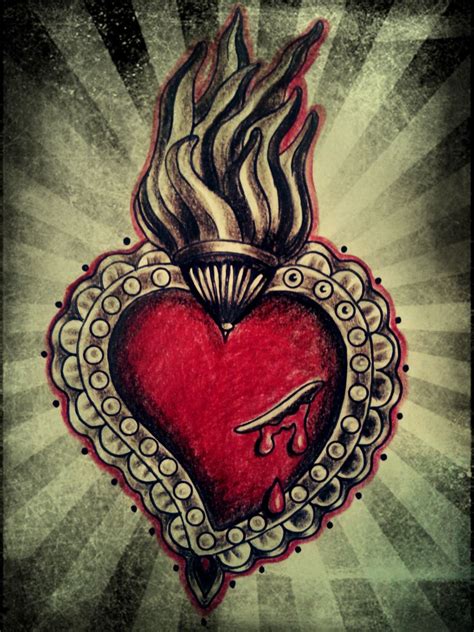 sacred heart | Tatuaggi sacro cuore, Arte a cuore, Idee per tatuaggi