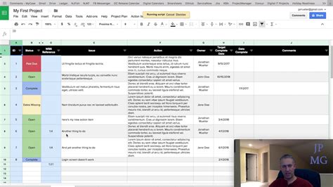 Google Sheets Project Schedule Template | Master Template