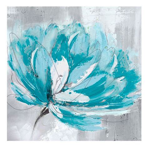 Turquoise Painting on Canvas. Dimensions: 1000x1000mm. $189 Flower Art ...