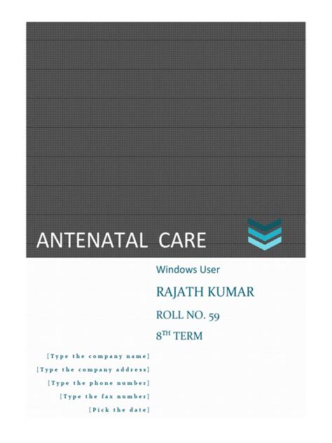 Antenatal Care | PDF