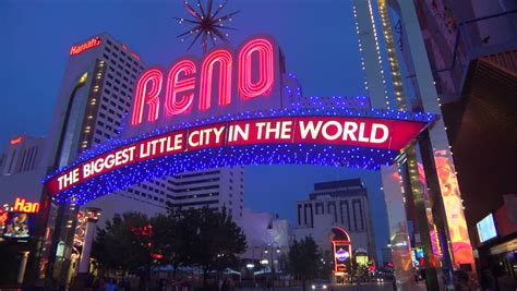 RENO - NEVADA - CIRCA - 2000: Reno By Night, Medium Close Up, Traffic ...