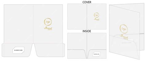 Premium Vector | Document folder package die-cut mockup template