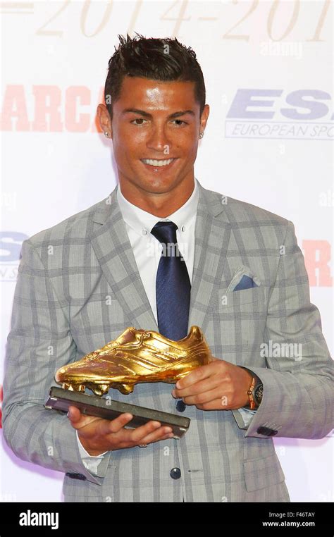 Cristiano Ronaldo receives his fourth Golden Boot Award in a row as the ...