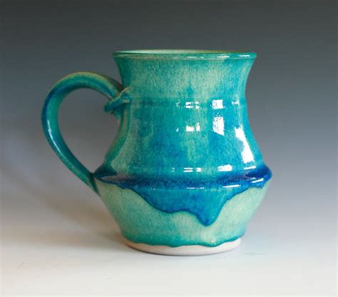 Turquoise Coffee Mug handmade ceramic cup ceramic stoneware