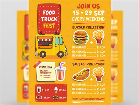 Food Truck Menu Flyer Template by OWPictures on Dribbble