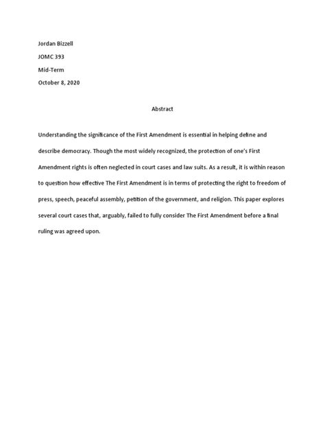 First Amendment Paper | PDF | First Amendment To The United States ...