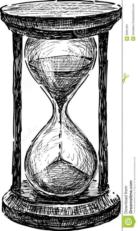 Illustration about Vector sketch of an old hourglass. Illustration of hourglass, white, ancient ...