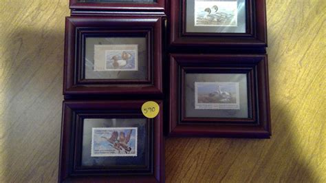 Lot of 5 Canadian Wildlife Conservation stamps in frames 1985-1989