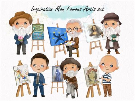 Inspired Man Famous Artists Clipart Instant Download PNG File - Etsy