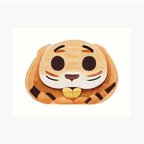 "Tiger emoji emoticon - Created by Artificial Intelligence" Art Print ...