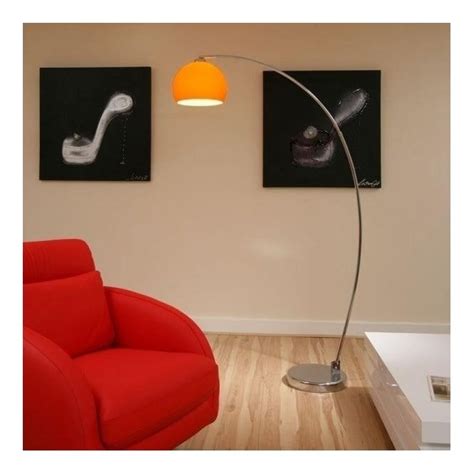 Retro Lighting Retro Lighting LRFLOORORANGE 1 Light Modern Floor Lamp Orange And Polished Chrome ...