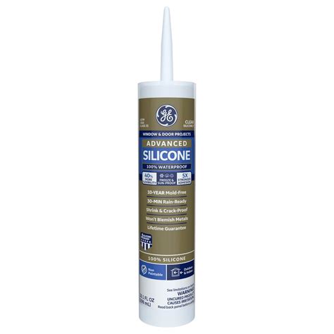 GE Advanced Silicone 2 10.1 oz. Clear Window and Door Silicone Sealant ...