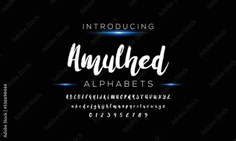 Amulhed Brush Script Modern Alphabet. Retro Typeface. Letters. Vector Alphabet. Exclusive Custom ...