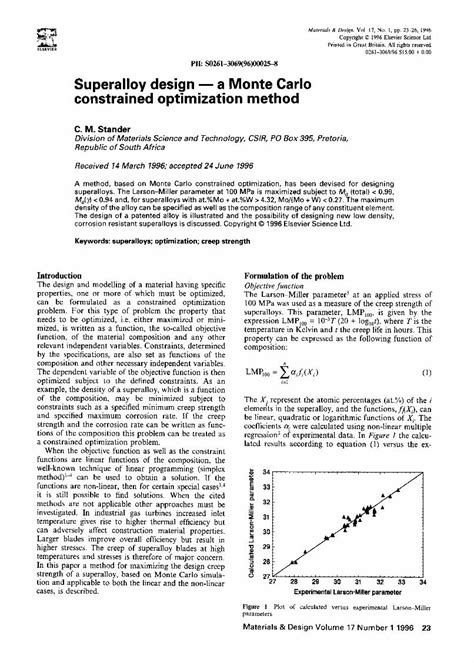 (PDF) Superalloy design — a Monte Carlo constrained optimization method - DOKUMEN.TIPS