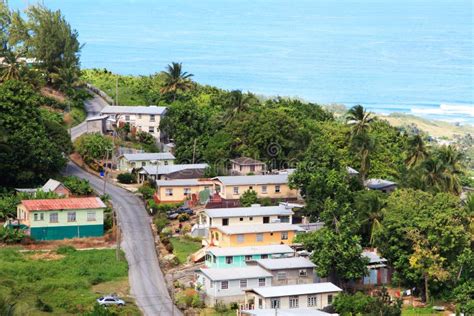 Caribbean Village stock image. Image of mountain, houses - 4256153