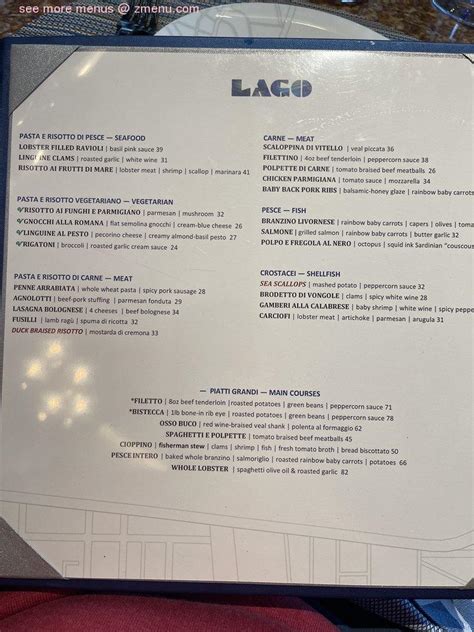 Online Menu of Lago Restaurant, Las Vegas, Nevada, 89109 - Zmenu