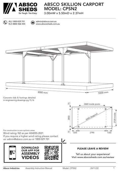 ABSCO SHEDS CPSN2 MANUAL Pdf Download | ManualsLib