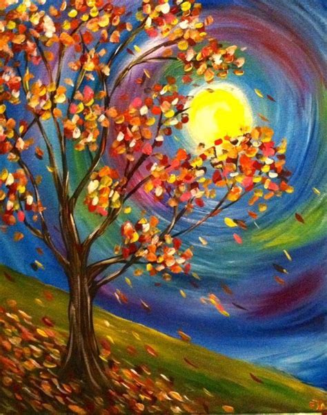 Fall Moon More | Fall canvas painting, Art painting, Autumn art