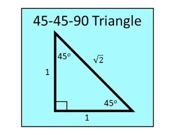 30-60-90 Triangle and 45-45-90 Triangle Poster Set by Saxon Math - Explained