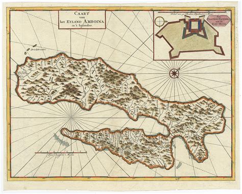 Antique Map of Ambon Island by Valentijn (1726)