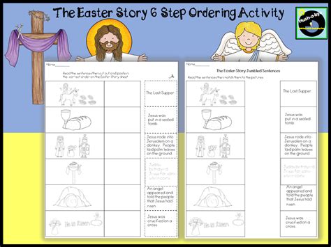 The Easter Story 6 Step Ordering Worksheet | Teaching Resources