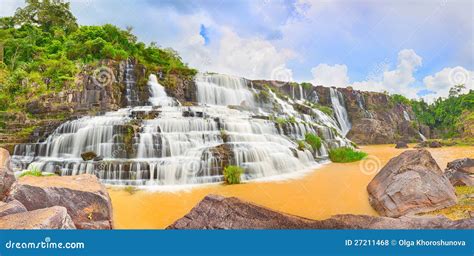 Pongour waterfall stock photo. Image of levels, summer - 27211468