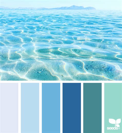 Color Sea | Blue colour palette, Blue color schemes, Beach color palettes